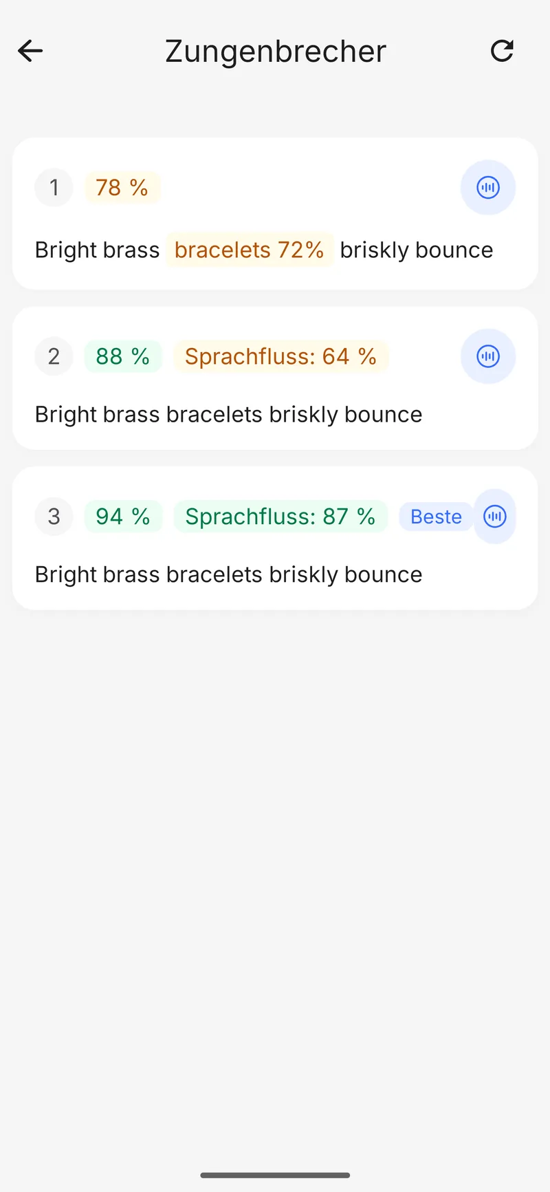 SpeakRight — Genauigkeit der Aussprache und Feedback